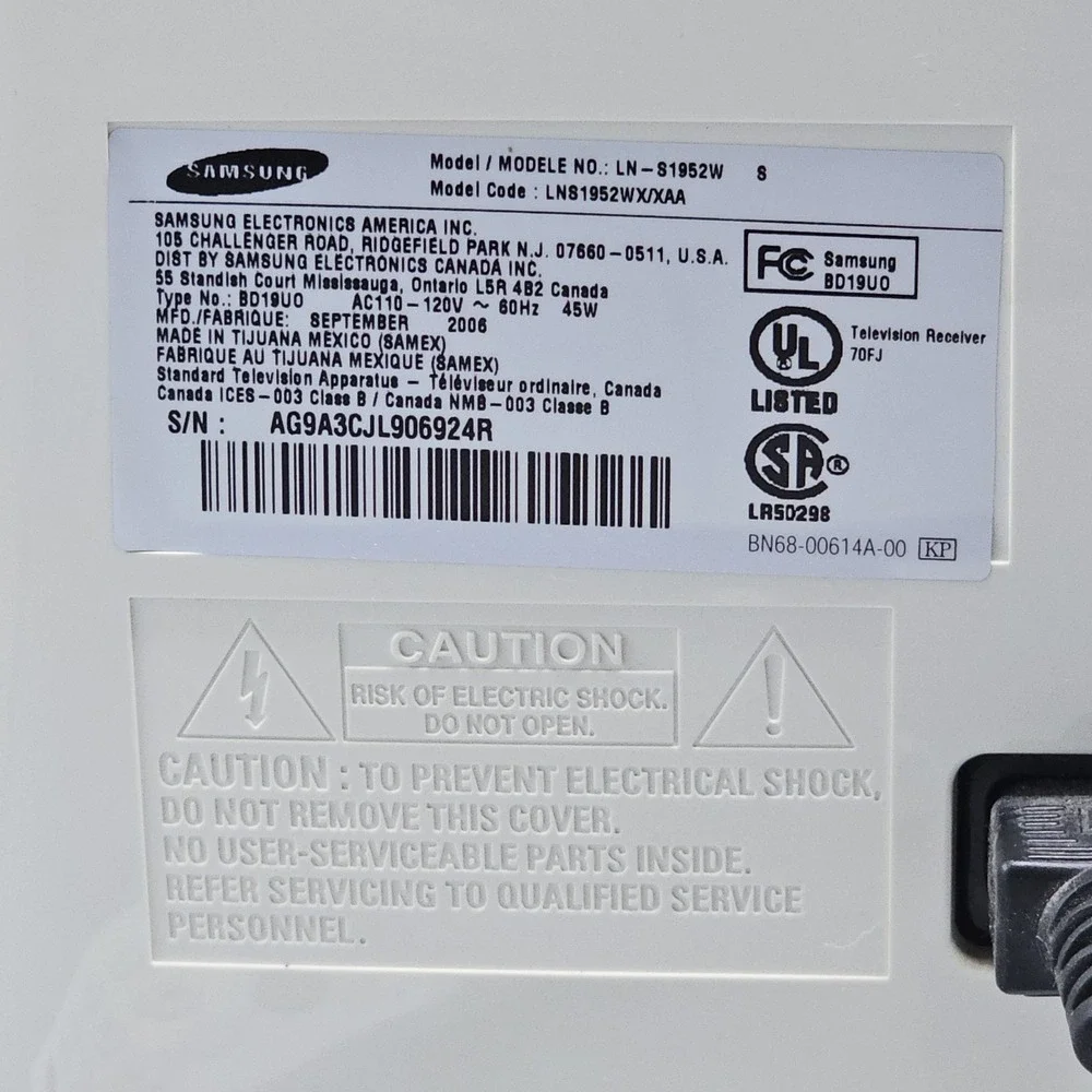 Samsung LN-S1952W 19